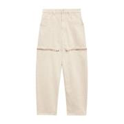 Ecru Denim Tapered Trousers Zip Detail Isabel Marant Étoile , Beige , ...