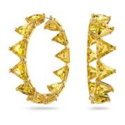 Trilliant Cut Gele Creool Oorbellen Swarovski , Yellow , Dames