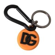 Messing Rubber Logo Sleutelhanger Oranje Zwart Dolce & Gabbana , Orang...