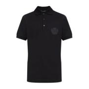 Katoenen polo met logo Dolce & Gabbana , Black , Heren