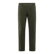 Slim Fit Katoenen Stretch Twill Broek BomBoogie , Green , Heren