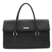 Pre-owned Leather handbags Burberry Vintage , Black , Dames