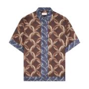 Rode Multicolor Viscose Shirt Klassieke Kraag Dries Van Noten , Multic...