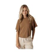 Camel Pullover met Ronde Hals By-Bar , Brown , Dames