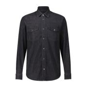 Denim Casual Overhemd Dondup , Black , Heren