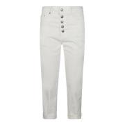 Velvet Jewel Button Style Dondup , White , Dames