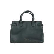 Pre-owned Leather handbags Burberry Vintage , Black , Dames