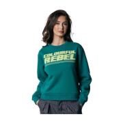 Grote Puff Logo Relaxte Sweater Colourful Rebel , Green , Dames