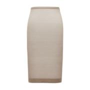 Doorschijnende kokerrok beige zijde Saint Laurent , Beige , Dames