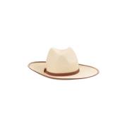 Bruine Fedora Hoed met Leren Rand Chloé , Brown , Dames