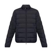 Blauwe Donsjas Rits Zakken Logo Moncler , Blue , Heren