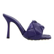 Leather sandals Bottega Veneta , Purple , Dames