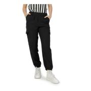 Zwarte effen broek lente/zomer dames Jacqueline de Yong , Black , Dame...