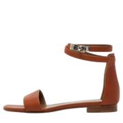 Pre-owned Leather sandals Hermès Vintage , Brown , Dames