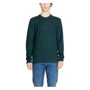 Groene Gebreide Ronde Hals Sweater Mannen Calvin Klein , Green , Heren