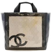 Pre-owned Vinyl totes Chanel Vintage , Blue , Dames