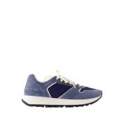 Blauwe Leren Track Sneakers Common Projects , Blue , Heren