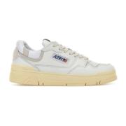 Witte Leren Sneakers met 4 cm Zool Autry , White , Heren