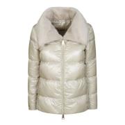 Ultralight Ecofur Kraag Puffer Jas Herno , Beige , Dames