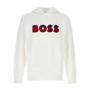 Witte katoenen sweatshirt Boss , White , Heren