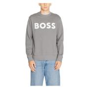 Grijze Sweatshirt met Lange Mouwen en Ronde Hals Hugo Boss , Gray , He...