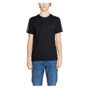 Zwarte Katoenen T-shirt Mannen Ronde Hals Emporio Armani , Black , Her...