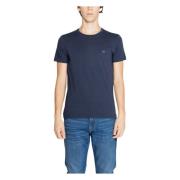 Blauw Effen Ronde Hals T-Shirt Emporio Armani , Blue , Heren