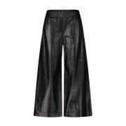 Lederen Culotte met rechte pijp Windsor , Black , Dames