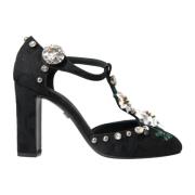 Kristalhak Bloemenpumps Dolce & Gabbana , Black , Dames