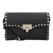 Leather handbags Valentino , Black , Dames