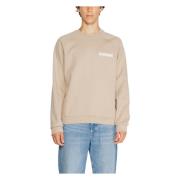 Beige Print Sweatshirt Mannen Herfst/Winter Napapijri , Beige , Heren