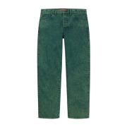 Beperkte oplage Groene Overdyed Jeans Supreme , Green , Heren