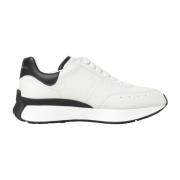 Zwart Wit Leren Sneakers Alexander McQueen , White , Heren