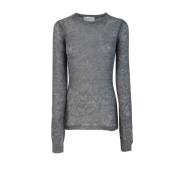 Alpaca Blend Grijze Trui Sportmax , Gray , Dames