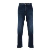 Blauwe Denim Jeans Whiskering Effect PT Torino , Blue , Heren