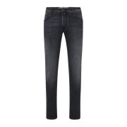 Zwarte Slim Fit Five-Pocket Katoenen Jeans Jacob Cohën , Gray , Heren