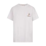 Wit Bloemen Geborduurd T-shirt Chloé , White , Dames