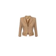 Stijlvolle Jas voor Vrouwen Elisabetta Franchi , Brown , Dames