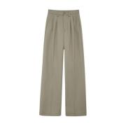 Uitlopende wollen pantalon Anine Bing , Green , Dames