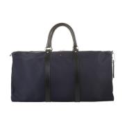 Marineblauwe Duffeltas met Leer Kiton , Blue , Heren