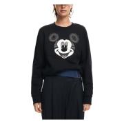 Zwart Print Langemouwensweatshirt Desigual , Black , Dames