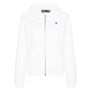 Witte Sweater met Capuchon en Rits Polo Ralph Lauren , White , Dames