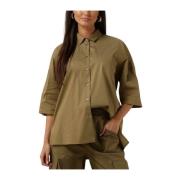 Olijfgroen Shirt Stijlvolle Blouse Semicouture , Green , Dames