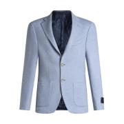 Blauwe Wol-Kasjmier Blazer met Paisley Motief Etro , Blue , Heren