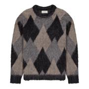 Argyle Crew Neck Sweater Laneus , Multicolor , Heren