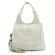 Pre-owned Leather shoulder-bags Chanel Vintage , White , Dames