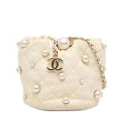 Pre-owned Leather chanel-bags Chanel Vintage , White , Dames