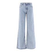 Denim Wide Leg Jeans Lichtblauw Coperni , Blue , Dames