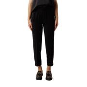 Zwarte broek met elastische tailleband Samsøe Samsøe , Black , Dames