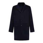 Luxe Cashmere Double Cloth Coat Kiton , Blue , Heren